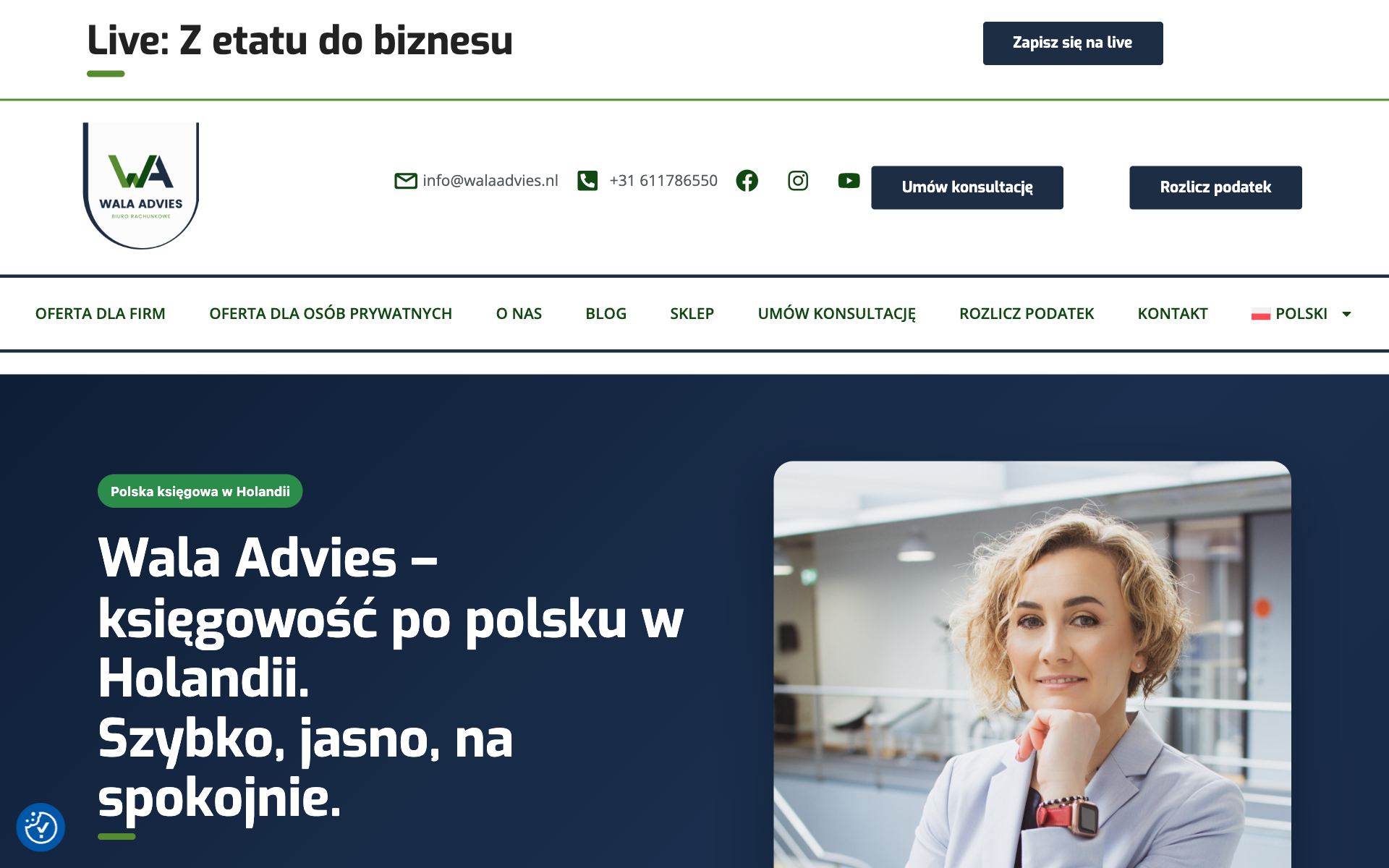 Realizacja strony Wala Advies